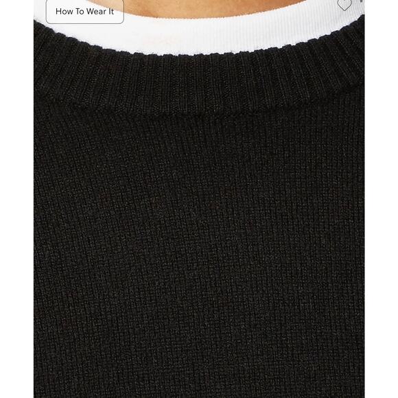 J. Crew Perfect Cashmere Crewneck Sweater in Black NWT Size Medium - Picture 3 of 7